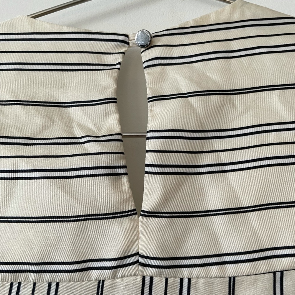 Artelier Nicole Miller Departure Stripe Cap Sleeve Silk Blouse, Sz 4 - Picture 6 of 10